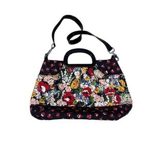Vera Bradley Floral Shoulder Bag Poppy Fields Interior